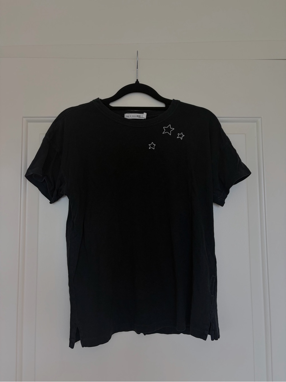 rag & bone Black Crewneck Tee